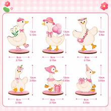 6 piezas Decoración de escritorio con patos rosas, Decoración de bienvenida para baby shower, Adecuado para fiesta de bebé, fiesta de primer cumpleaños, mesa de postres y decoración de habitación - Multicolor - Ver 2