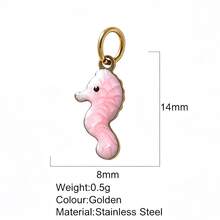 1pc Gold Seahorse Pendant Colorful Seahorse Shaped Charm Accessory Suitable For Necklace Bracelet Earrings Decoration Versatile Fashion - Multicolor - View 24