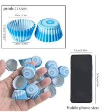 Mini Cake Baking Paper Cups, Cupcake Liners, Disposable Cupcake Baking Mold - Blue - View 4