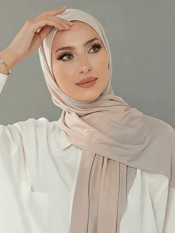 1PC Women's New Large Size Hijab Scarf Long Scarf Solid Color Casual Soft