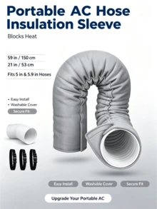 Portable Air Conditioner Hose Protector Sleeve, Vent Cover For 5" And 5.9" Hoses, AC Exhaust Pipe Insulation Cover, Dust-Proof And Heat-Insulating, Easy To Carry And Install - Air Conditioner Hose Insulation Sleeve - View 3
