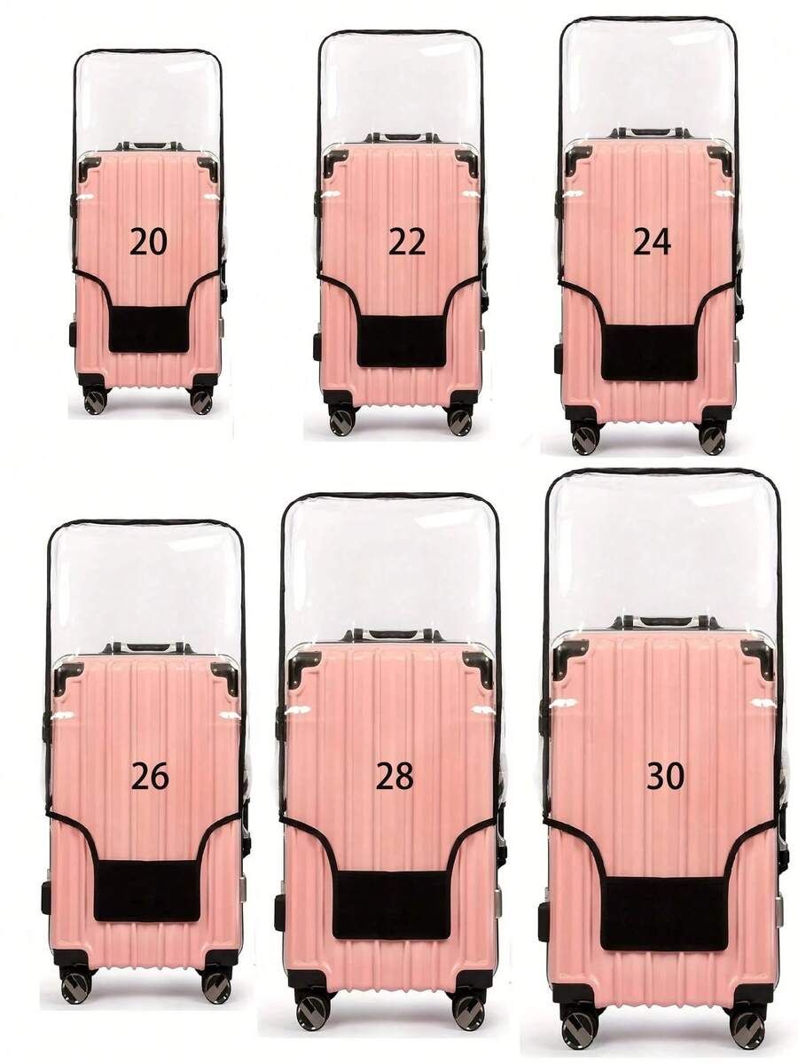 1pc Transparent PVC Luggage Cover, Travel Luggage Protection Cover, Thickened PVC Material, Scratch-Resistant And Wear-Resistant, Home Essential - Clear - View 1