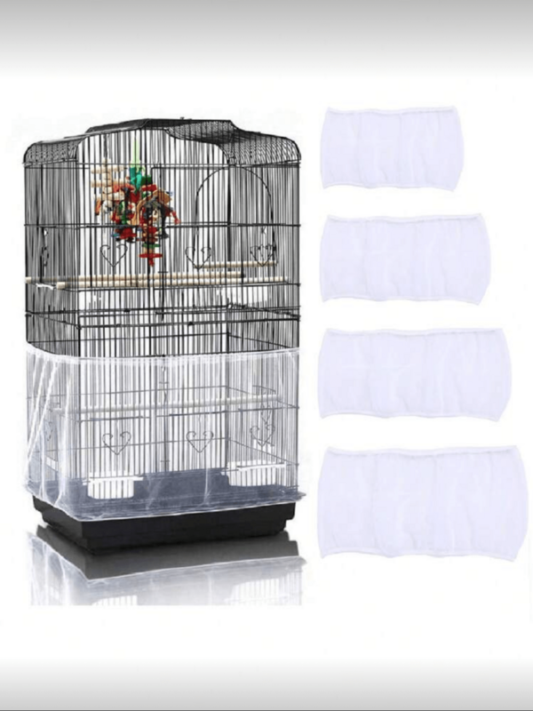 1pc Random Color Elastic Tight-Fitting Encrypted Mesh Bird Cage Cover, Anti-Splash Dust Cover, All-Season Use, Suitable For Birds, Bird Accessories