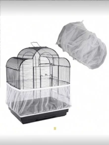 1pc Random Color Elastic Tight-Fitting Encrypted Mesh Bird Cage Cover, Anti-Splash Dust Cover, All-Season Use, Suitable For Birds, Bird Accessories - A - View 2