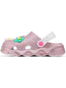 HOEASE Youngsters' Garden Clogs, Girls' Summer EVA Soft-Soled Comfortable Beach Shoes, Breathable Slip-On Design, With Shiny Glitter, All-Season Footwear - Purple - View 5