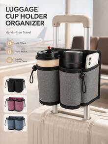 Luggage Handle Water Bottle Holder, Portable Travel Cup Holder, Beverage Cup Bag, Universal Luggage Handle Cup Holder, Travel Cup Holder - Multicolor - View 5