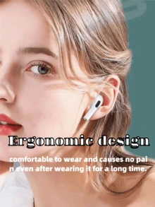 Earbud Bluetooth Nirkabel, Latensi Rendah, Stereo HiFi, Kontrol Sentuh, Kotak Pengisian Daya Nirkabel, Kompatibel dengan Semua Perangkat Bluetooth Pintar - Ideal untuk Kebugaran, Perjalanan, Perjalanan Harian, dan Penggunaan Sehari-hari - Putih - View 5