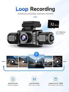 360°汽車行車記錄器，4通道，前置1080P HD與後/左/右720P，配備3.16吋IPS螢幕，夜視功能，循環錄影，24小時停車監控，可選32GB記憶卡，車輛安全攝影機 - 行車記錄儀 - 查看 10