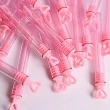 10/20/30/40/50pcs Creative Heart-Shaped Bubble Sticks (Empty Bottles), Wedding/Birthday Party Bubble Stick Decorations - Multicolor - View 3