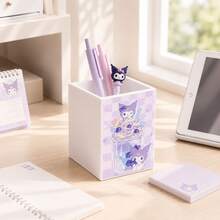 MINISO Kuromi Blueberry Dessert Apenas Suporte para Canetas, Organizador de Secretária Fofo Roxo para Lápis, Arrumação de Material Escolar para Estudantes, Quarto de Dormitório, Secretária de Estudo e Escritório, Canetas e Acessórios Não Incluídos - Roxo Malva - Ver 2