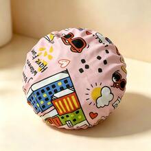 Dry Hair Cap Shower Cap Geometric Pattern Polyester Fiber Applique Hat Spring Summer Autumn Winter - Minimalist Cartoon Style Graffiti Shower Cap 3 - View 3
