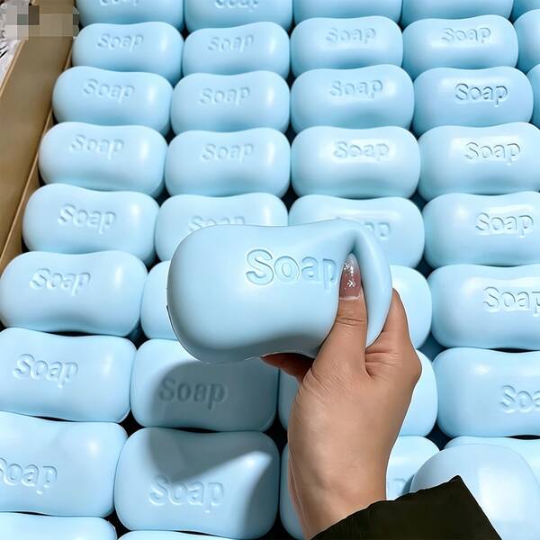 1pc Soap-Shaped Squishy Stress Relief Toy, PU Slow Rebound Realistic Soap Squishy, Macaron Pink White Blue Soft Squeeze Pressure Release Toy, Cute Mini Fake Soap Sensory Toy, Suitable For Children And Adults, Office Desk Anxiety Relief (Random Style)