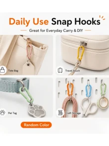 10 piezas de accesorios y clips para llaveros multifunción de aleación de aluminio duradera en colores surtidos - Multicolor - Ver 7