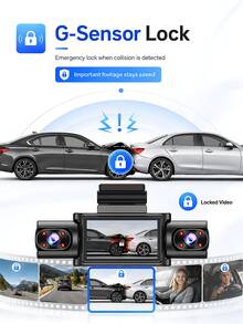 360°汽車行車記錄器，4通道，前置1080P HD與後/左/右720P，配備3.16吋IPS螢幕，夜視功能，循環錄影，24小時停車監控，可選32GB記憶卡，車輛安全攝影機 - 行車記錄儀 - 查看 8