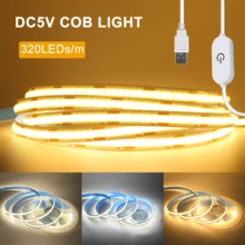 Acosh Neon 0.3 Meters-5m COB LED Strip Light, USB Powered, With Touch Switch Control, Warm White/Cool White Light, Easy To Install, Suitable For Bedroom, Wardrobe, Kitchen Cabinet Decoration, Bedroom LED Light - Multicolor - View 2