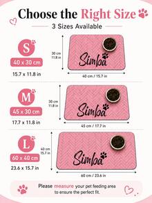Personalized Pet Feeding Mat, Customized Name Absorbent Diatomaceous Earth Bowl Mat, Non-Slip Rubber Backing, Cat And Dog Food And Water Mat - Multicolor - View 4