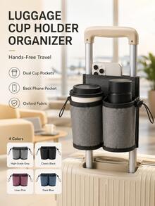 Luggage Handle Water Bottle Holder, Portable Travel Cup Holder, Beverage Cup Bag, Universal Luggage Handle Cup Holder, Travel Cup Holder - Multicolor - View 1