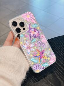 Cute Tiger & Turtle Print, Feather Glossy, Waterproof, Anti-Fingerprint, Anti-Scratch Transparent IMD Soft Glossy Smooth Phone Case Suitable For 15pro/15 Plus/15 Promax/7plus/8plus/X/Xs Max/Xr/11pro/12pro/13pro/14pro/12mini/13mini/11promax/12promax/13promax/14promax/14plus/6/6s/6plus/7/8/16Pr16Pro/16plus/16promax/12Pro Unisex Gift 17/17Pro/17Promax/17air - White - View 2