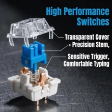 Mechanical Keyboard Blue Switch 3Pin Clicky Tactile Switch Replacement, Includes Keycap Puller And Switch Puller Kit, Suitable For Custom Mechanical Keyboard Repair And Modification - View 3