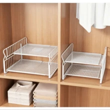 1pc Adjustable & Expandable Closet Storage Rack, Heavy Duty Metal Wardrobe Shelf, Space-Saving Vertical Storage Rack, Suitable For Clothes, Shoes, Cabinet Storage, Easy To Install, Suitable For Wardrobe And Shoe Rack, Closet Storage, Room Decor, Storage, Drawer Storage - Multicolor - View 8