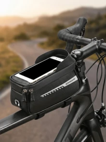 Bicycle Phone Holder Bag - Made Of EVA Material; Equipped With Adjustable Shoulder Strap And Rain Cover; Suitable For Phones Up To 6.8 Inches; Ideal Cycling Accessory. - Multicolor - View 2