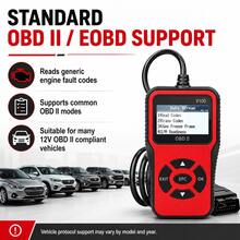 V100 Car Diagnostic Tool OBDII Scanner Engine Fault Code Reader, With Battery Voltage And Charging System Test - Blue - View 6