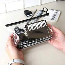 7-Piece Music Theme Stationery Set, Musical Note Pocket Notebook, Piano Design, Includes Mini Notebook, Ruler, Pencil Sharpener, Eraser, Pencil And Pencil Case, School Supplies, Ideal Gift For Stationery Lovers - A - View 11
