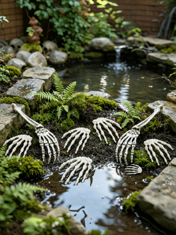 3pcs/10pcs Halloween Skeleton Ground Stakes, Realistic Buried Bones Lawn Decor, Spooky Haunted House Party Prop