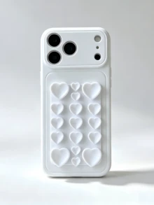Macaron Candy Color Heart-Shaped Suction Cup Phone Stand Silicone Soft Case Compatible With Apple 11 Pro Max/12 Pro Max/13 Pro Max/14 Pro Max/15 Pro Max/16 Pro Max/17 Pro Max/18 Pro Max - White - View 3