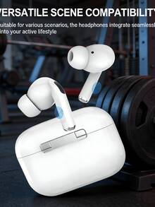 Wireless Bluetooth In‑Ear Earbuds TWS, Stable Bluetooth Connection, Touch Operation, Large Capacity Charging Case, Stereo Audio & Clear Hands‑Free Calls For Work & Music - White - View 3