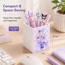 MINISO Kuromi Blueberry Dessert Apenas Suporte para Canetas, Organizador de Secretária Fofo Roxo para Lápis, Arrumação de Material Escolar para Estudantes, Quarto de Dormitório, Secretária de Estudo e Escritório, Canetas e Acessórios Não Incluídos - Roxo Malva - Ver 4