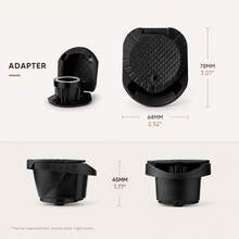 1pc Reusable Coffee Capsule Adapter Compatible With Genio S/Piccolo/XS Models, Includes Measuring Spoon And Cleaning Brush, Coffee Machine Accessory - Black - View 3