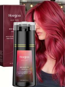 EELHOE 200ml Red Hair Dye Shampoo,3-In-1 Hair Coloring Shampoo,Semi Permanent Hair Color Shampoo,Covers Gray Hair,Cleansing & Nourishing Care,Easy To Use For Women & Men,Festival/ Party/Concert/ Carnival/Back To School Hair Products,Travel Essential - 紅色 - 查看 3