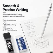 Mechanical Pencil Set, 0.5mm And 0.7mm Replaceable Drawing Pencils, Lead Box, Precision Writing Pencils, Suitable For School, Office, Home, Sketching And Painting (1 Pencil + 1 Box Of Lead + 1 Eraser) - Multiple Styles - View 10