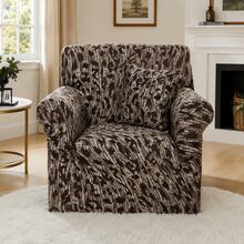 1pc Leopard Print Full Coverage Sofa Cover (Includes 1 Pillowcase) Modern Style Sofa Protector Suitable For Living Room Office Sofa Decoration - Camel - View 7