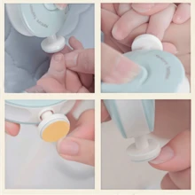 Tinabless 1套電動嬰兒指甲剪，新生兒指甲修剪套裝，附6個可替換磨頭（3個成人用、3個嬰兒用），低噪音人體工學設計 - 薄荷綠 - 查看 3