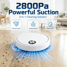 Robot Penyedot Debu Mini Otomatis 3-in-1 Terlaris, Penggerak Vakum, Pel, dan Penyapu, Daya Tahan Baterai Lama, Bebas Genggam, Mendukung Penyapuan, Penyedotan Debu, dan Pengepelan, Pembelokan Otomatis Berdasarkan Deteksi Rintangan, Cocok untuk Area Lantai Rumah yang Kecil - MultiWarna - View 3