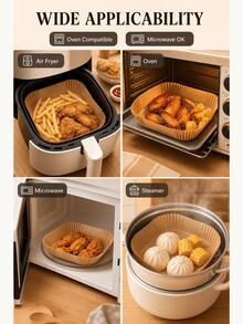 STANIEY Air Fryer Baking Paper Liners, Oil-Absorbing Oven Mats, Heat-Resistant Square Silicone Parchment Paper For Food, Home Use - View 5