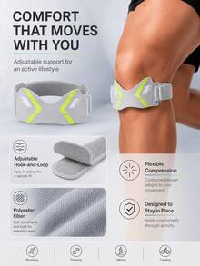 Geometric Print Patella Knee Strap, Breathable Fabric Adjustable Shock-Absorbing Knee Support Brace, Suitable For Running, Basketball, Outdoor Sports - Multicolor - View 4