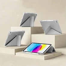 Matepad SE11 平板保護殼，Matepad 保護殼，高透明壓克力背板，智能平板保護殼，多折多角度支架，適用於 Redmi Pad2/Pad SE 11 吋平板保護殼，A16 保護殼，適用於 iPad 第 11 代保護殼，適用於 iPad Air 11 平板保護殼，第 10 代平板保護殼 - 淺灰色 - 查看 6