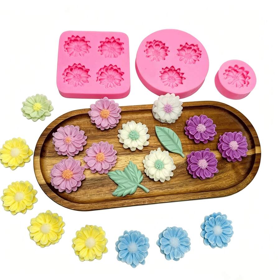 Cetakan Silikon Buatan Tangan Berbentuk Bunga Matahari, Cocok untuk Sabun Buatan Tangan DIY, Kerajinan Plaster Aromaterapi Beraroma Daisy