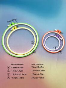 [10pcs]Colorful Adjustable Plastic Embroidery Hoops, 9.2/12.4/16/20.3cm 4 Sizes Available, Suitable For Cross Stitch, Punch Needle, Ribbon Embroidery, Fabric Collage, Yarn Embroidery And Other Handicrafts - Plastic Embroidery Hoop - View 9