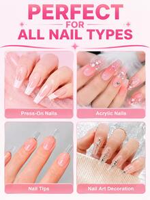 LIMEGIRL 15ML Quick Dry Nail Glue, No UV-LED Lamp Required, Strong Adhesion, Suitable For Nail Tips, Acrylic Nails, Nail Extensions And Rhinestones, DIY Nail Art Supplies - NAIL GLUE - View 6