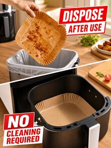 STANIEY Air Fryer Baking Paper Liners, Oil-Absorbing Oven Mats, Heat-Resistant Square Silicone Parchment Paper For Food, Home Use - View 4