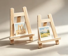 2 Pack Wooden Mini Easels 15x20cm Small Tabletop Display Stands For Paintings, Drawings & Picture Frames - 2pcs - View 1