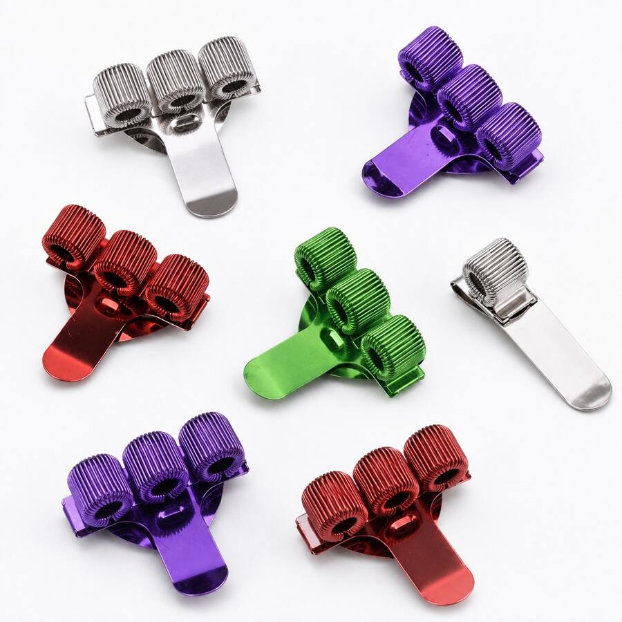 3 trous Porte-stylo à ressort en métal avec clip de poche, Tasse à stylo portable pour uniforme de médecin/infirmière, Fournitures de bureau - Multicolore - Voir 1