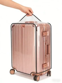 1pc Transparent PVC Luggage Cover, Travel Luggage Protection Cover, Thickened PVC Material, Scratch-Resistant And Wear-Resistant, Home Essential - Clear - View 4