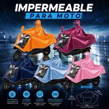 Full-Coverage Motorcycle Rain Jacket With Anti-Fog Visor - ROSE - View 4