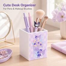MINISO Kuromi Blueberry Dessert Apenas Suporte para Canetas, Organizador de Secretária Fofo Roxo para Lápis, Arrumação de Material Escolar para Estudantes, Quarto de Dormitório, Secretária de Estudo e Escritório, Canetas e Acessórios Não Incluídos - Roxo Malva - Ver 5