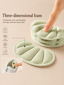 QKC 2 miếng đệm gót mềm tự dính, miếng lót giày thoải mái - Màu be - Xem 8